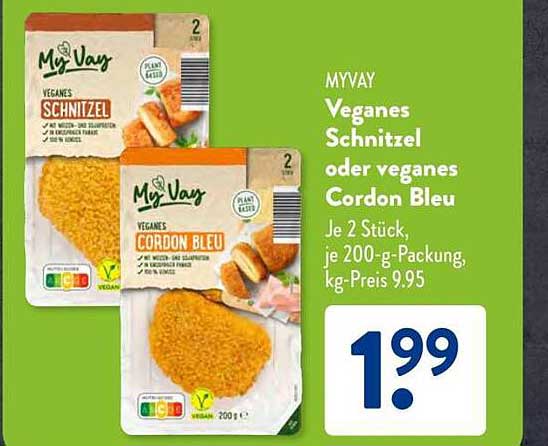 MY VAY Veganes Schnitzel oder veganes Cordon Bleu