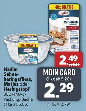 Nadler Sahneheringsfilets, Matjes oder Heringstopf