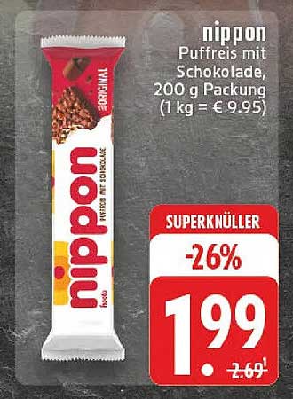 nippon Puffreis mit Schokolade, 200 g Packung