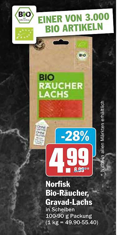 Norfišk Bio-Räucher, Gravad-Lachs in Scheiben 100-90 g Packung