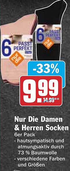 Nur Die Damen & Herren Socken 6er Pack
