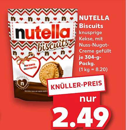 NUTELLA Biscuits knusprige Kekse, mit Nuss-Nugat-Creme gefüllt je 304-g-Packung