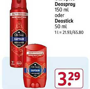 Old Spice Deospray 150 ml oder Deostick 50 ml