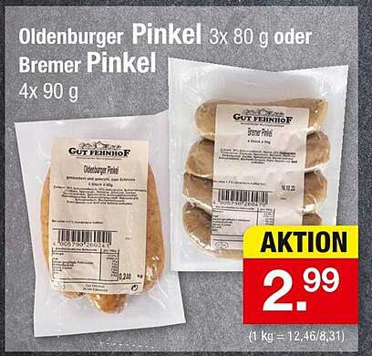 Oldenburger Pinkel 3x 80 g oder Bremer Pinkel 4x 90 g