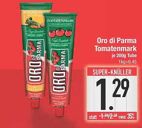Oro di Parma Tomatenmark je 200g Tube