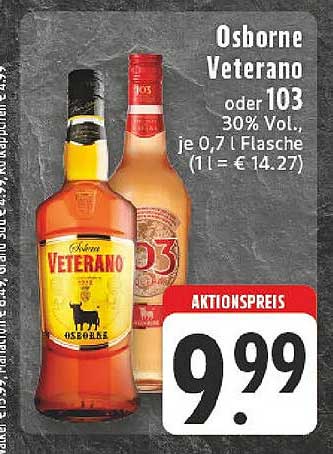 Osborne Veterano oder 103 30% Vol., je 0,7 l Flasche