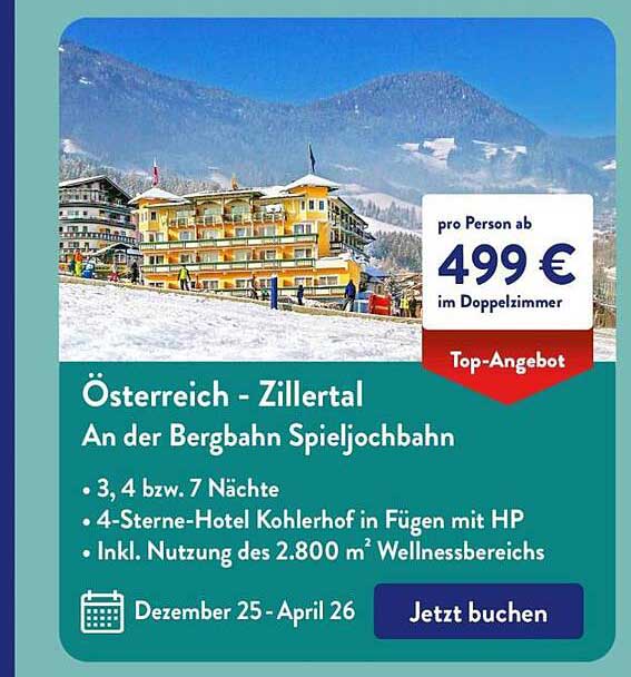 Österreich - Zillertal: 4-Sterne-Hotel Kohlerhof mit HP