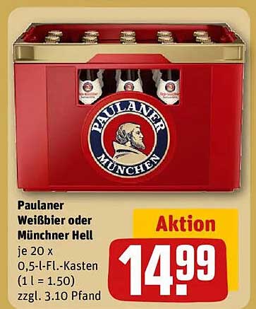 Paulaner Weißbier oder Münchener Hell – Aktionsangebot