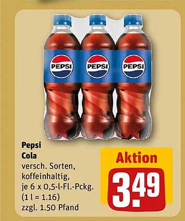 Pepsi Cola 6 x 0,5 L-Fl.-Pckg.