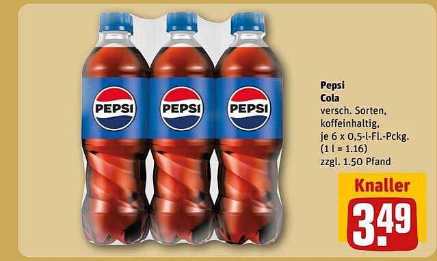 Pepsi Cola 6 x 0,5 l - Kräftiger Geschmack für Erfrischung