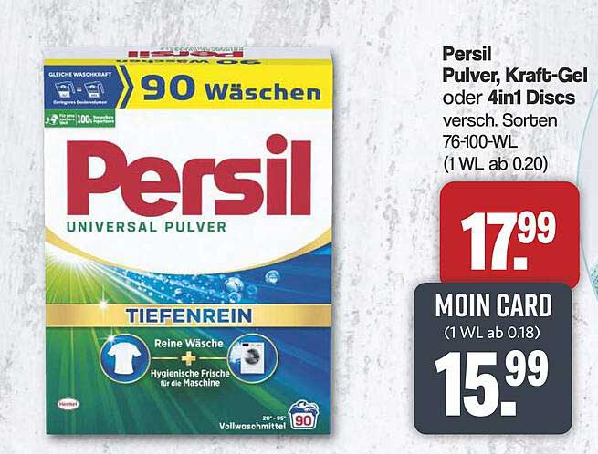 Persil Pulver, Kraft-Gel oder 4in1 Discs – Verschiedene Sorten