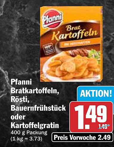 Pfanni Bratkartoffeln, Rösti, Bauernfrühstück oder Kartoffelgratin 400 g Packung