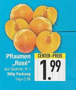 Pflaumen „Rosé“ aus Spanien, Kl. I - 500g Packung
