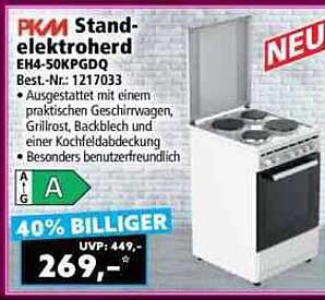 PKM Stand-Elektroherd EH4-50KPGDQ