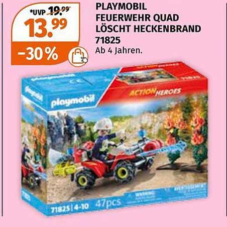 PLAYMOBIL Feuerwehr Quad löscht Heckenbrand 71825