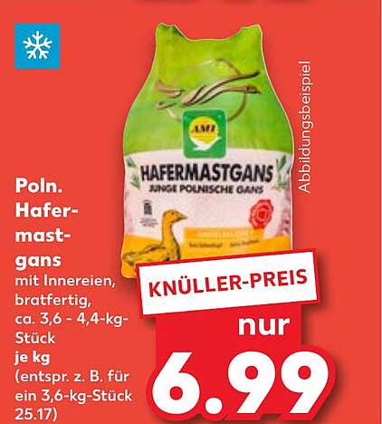 Polnischer Hafermastgans mit Innereien, brachfertig, ca. 3,6 - 4,4 kg Stück