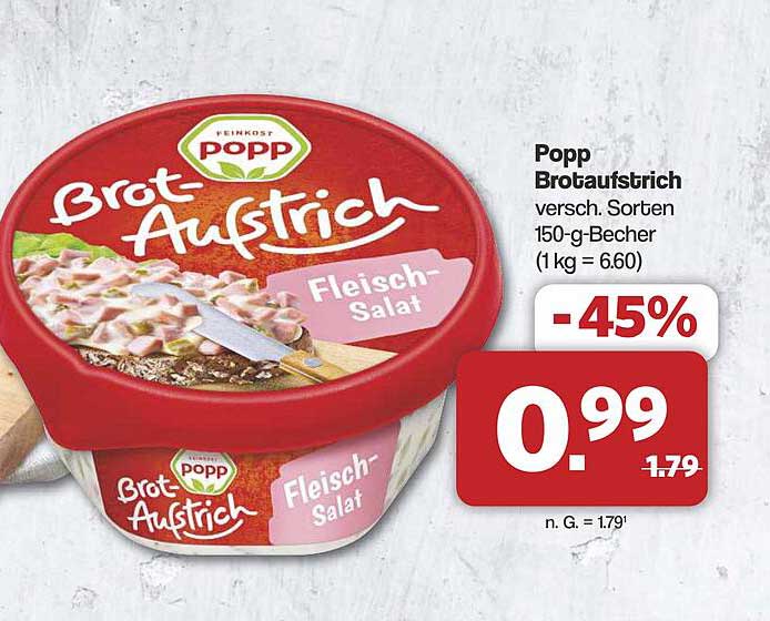 Popp Brotaufstrich versch. Sorten 150-g-Becher