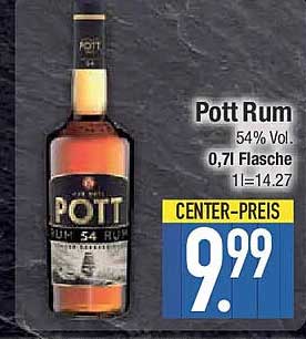 Pott Rum 54% Vol - 0,7l Flasche