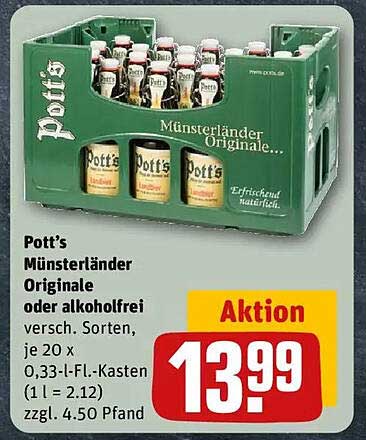 Pott's Münsterländer Originale oder alkoholfrei - 20 x 0,33-Liter-Kasten