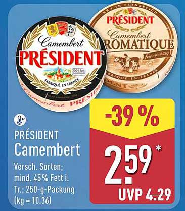 PRÉSIDENT Camembert 250 g - Verschiedene Sorten