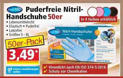Puderfreie Nitril-Handschuhe 50er