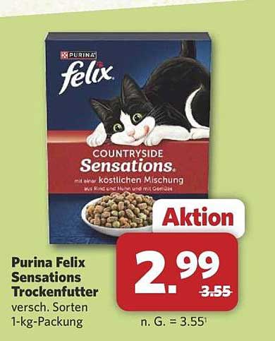 Purina Felix Sensations Trockenfutter - verschiedene Sorten 1-kg-Packung