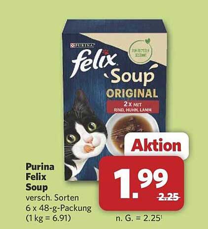 Purina Felix Soup Original 6 x 48-g-Packung