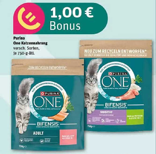 Purina One Katzennahrung - Verschiedene Sorten, je 750-g-Btl.