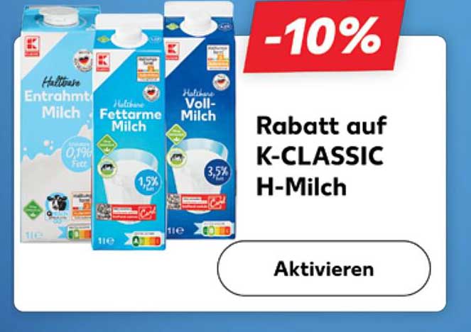 Rabatt auf K-CLASSIC H-Milch