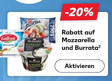 Rabatt auf Mozzarella und Burrata - 20% Ersparnis!
