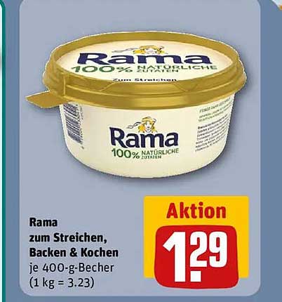 Rama zum Streichen, Backen & Kochen, 400 g Becher