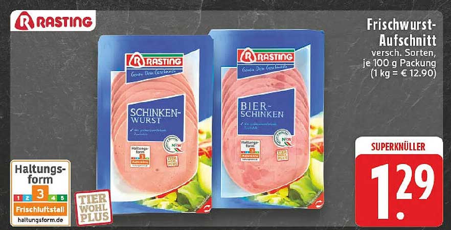 RASTING Frischwurst-Aufschnitt, verschiedene Sorten