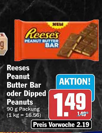Reese's Peanut Butter Bar oder Dipped Peanuts 90 g