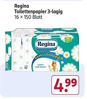 Regina Toilettenpapier 3-lagig 16 × 150 Blatt