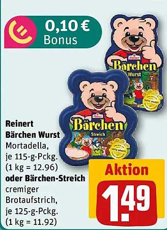 Reinert Bären Wurst - Mortadella oder Bären-Streich