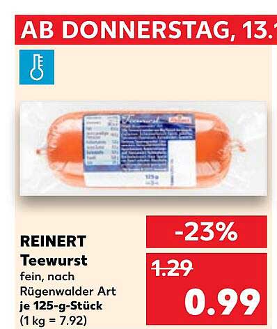 REINERT Teewurst fein, nach Rügenwalder Art je 125-g-Stück