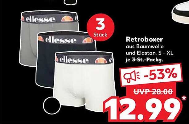 Retrobxoser aus Baumwolle und Elasthan, S - XL, je 3-Stück-Pack.