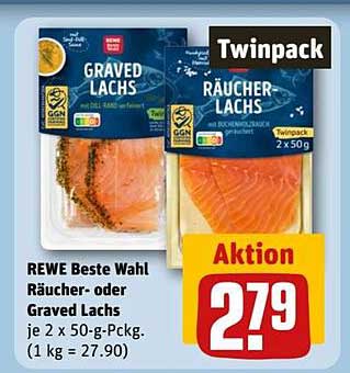 REWE Beste Wahl Räucher- oder Graved Lachs Twinpack
