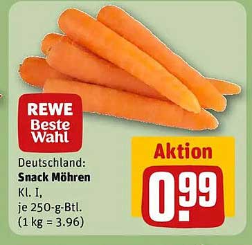 REWE Beste Wahl Snack Möhren 250-g-Btl.