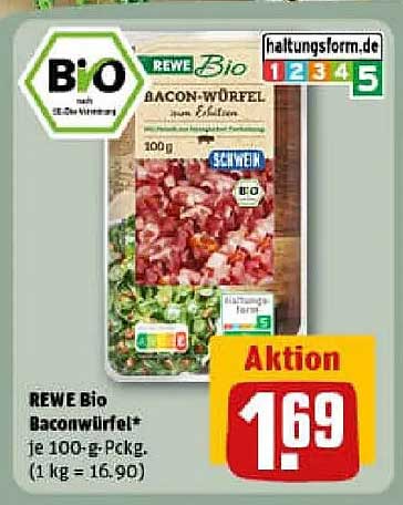 REWE Bio Baconwürfel 100 g - Aktion für nur 1,69 €