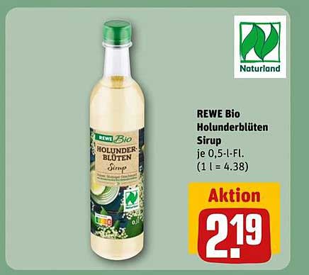 REWE Bio Holunderblüten Sirup je 0,5 l-FL.