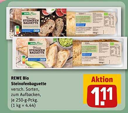 REWE Bio Steinofenbaguette – verschiedene Sorten zum Aufbacken