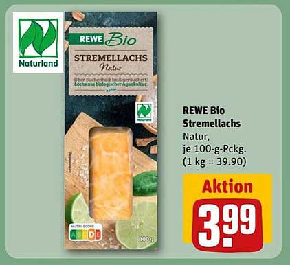 REWE Bio Stremellachs Natur, je 100-g-Pckg.