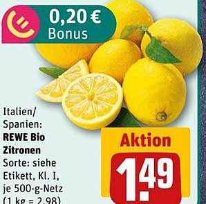 REWE Bio Zitronen 500-g-Netz