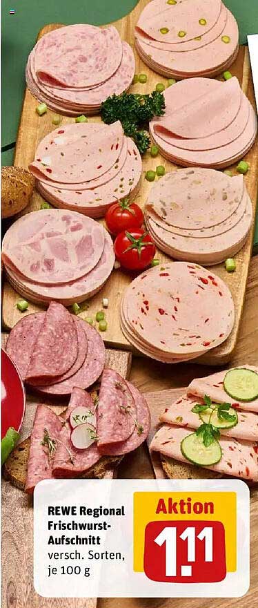 REWE Regional Frischwurst-Aufschnitt, versch. Sorten, je 100 g