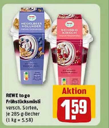 REWE to go Frühstücksmüsli - verschiedene Sorten