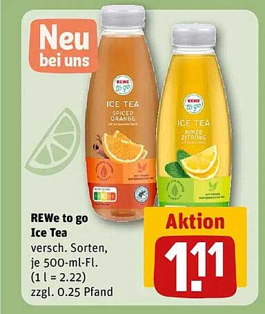 REWE to go Ice Tea, verschiedene Sorten, 500 ml