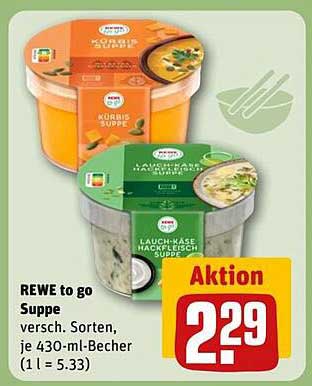 REWE to go Suppe - verschiedene Sorten, je 430-ml-Becher