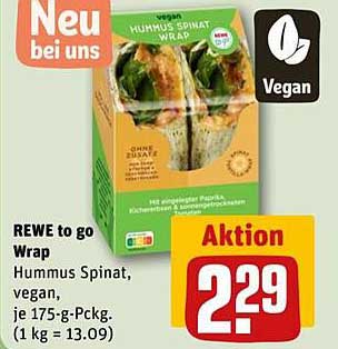 REWE to go Wrap Hummus Spinat, vegan