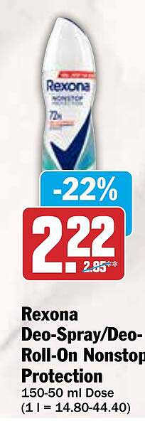 Rexona Deo-Spray/Deo-Roll-On Nonstop Protection